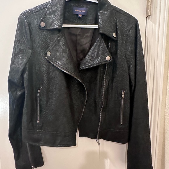 Black embossed NWOT Moto Jacket - Picture 8 of 8